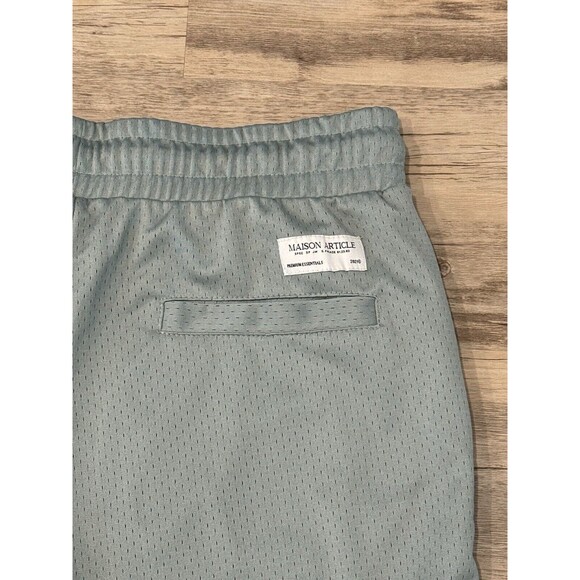 Maison Article Mens Premium Basketball Shorts Lot x2 Sz XL Teal Plum Zip Pockets - Picture 10 of 16